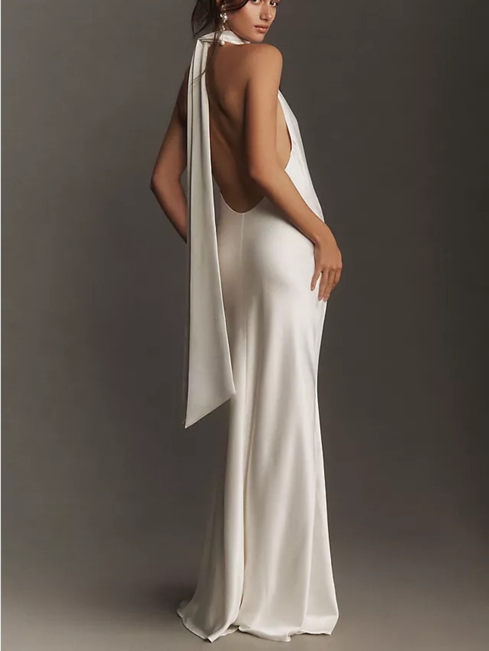SAU LEE penelope backless white gown